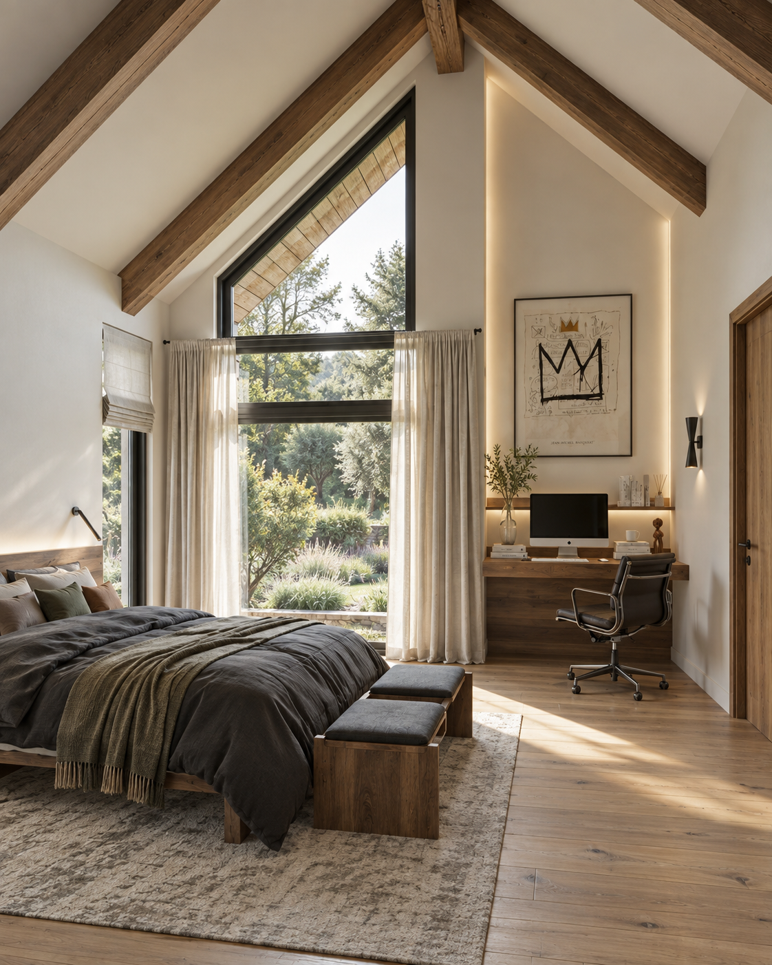 Bedroom with a study