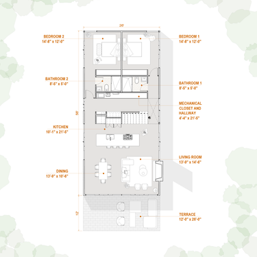 Cabin floor plan house as a pre build package to homeowners with at least 2 acres of land. Layout explaining the distribution of this 3 bed, 3 bath house in 2186 sqft