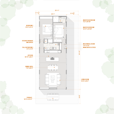 Floor plan of a CABIN residential property with labeled rooms and dimensions.