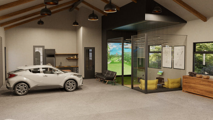 The Serene Villa is a modern pool house and weekend luxury retreat featuring a detached garage for SUVs or motor homes and boats. It also has a kitchenette and a golf simulator creating a man cave conected to the main home via a breezeway. 