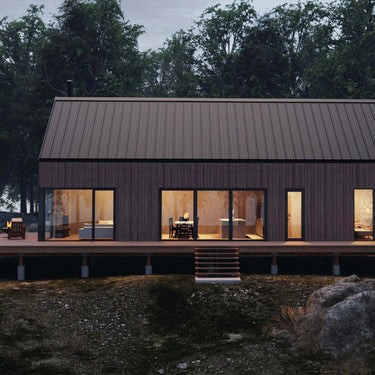 exterior facade of a barndominium design