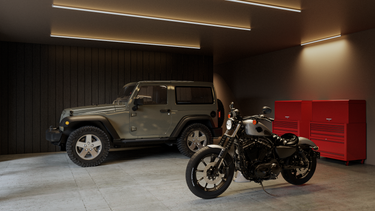 garage rendering for two car spaces