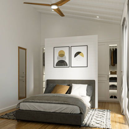 interior rendering of bedroom with walk in closet